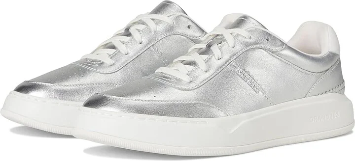 Cole Haan Grandpro Carissa Sneakers Women's Shoes Silver Talca/Optic White : 7 C - Wide, Leather/Rubber