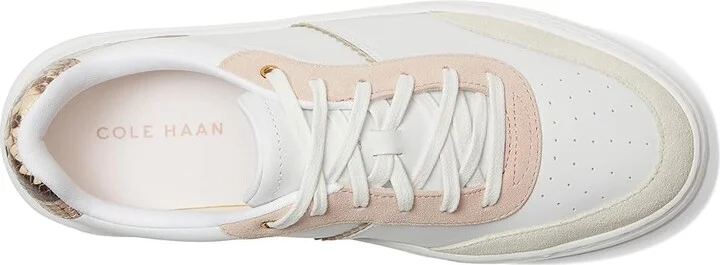 Cole Haan Grandpro Carissa Sneakers Women's Shoes White/Silver Birchsuede/Soft Gold : 6.5 B - Medium, Leather/Rubber - Image 2