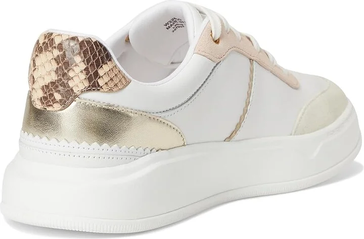 Cole Haan Grandpro Carissa Sneakers Women's Shoes White/Silver Birchsuede/Soft Gold : 6.5 B - Medium, Leather/Rubber - Image 4