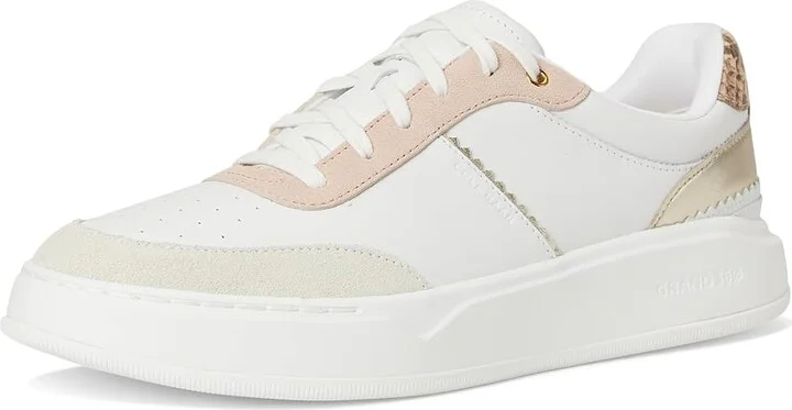Cole Haan Grandpro Carissa Sneakers Women's Shoes White/Silver Birchsuede/Soft Gold : 6.5 B - Medium, Leather/Rubber - Image 5