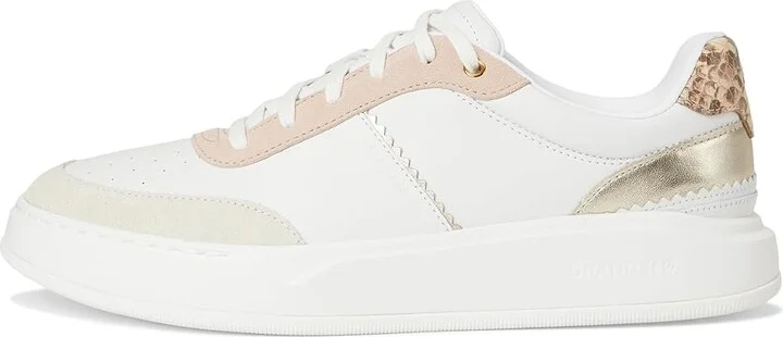 Cole Haan Grandpro Carissa Sneakers Women's Shoes White/Silver Birchsuede/Soft Gold : 6.5 B - Medium, Leather/Rubber - Image 6