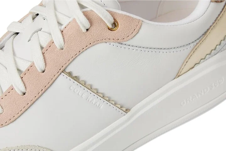 Cole Haan Grandpro Carissa Sneakers Women's Shoes White/Silver Birchsuede/Soft Gold : 6.5 B - Medium, Leather/Rubber - Image 7