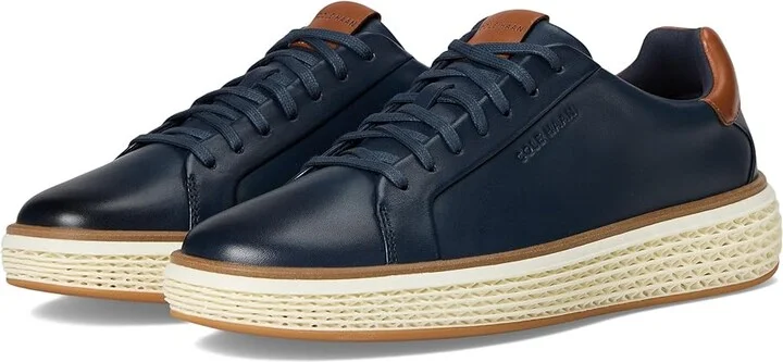 Cole Haan Grandpro Court Skyweave Sneakers Men's Shoes Navy Blazer/British Tan/Ivory : 7.5 D - Medium, Leather