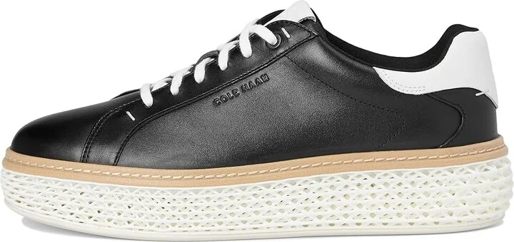 Cole Haan Grandpro Court Skyweave Sneakers Women's Snow Shoes Black/Optic White/Optic White : 9 B - Medium, Leather - Image 6