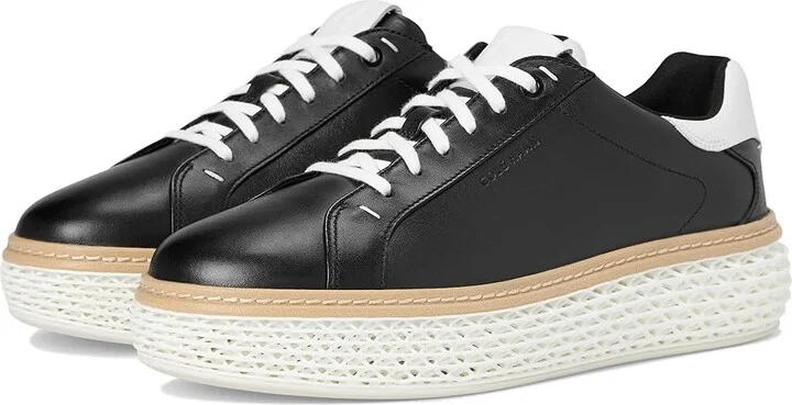 Cole Haan Grandpro Court Skyweave Sneakers Women's Snow Shoes Black/Optic White/Optic White : 9 B - Medium, Leather