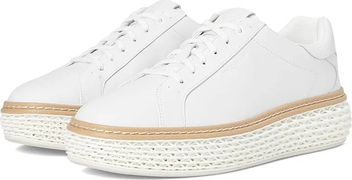 Cole Haan Grandpro Court Skyweave Sneakers Women's Snow Shoes Optic White/Optic White : 10.5 B - Medium, Leather