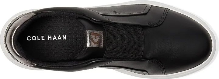 Cole Haan Grandpro Demi Slip-On Sneakers Women's Shoes Black/Opticptic White : 5 C - Wide, Leather - Image 2