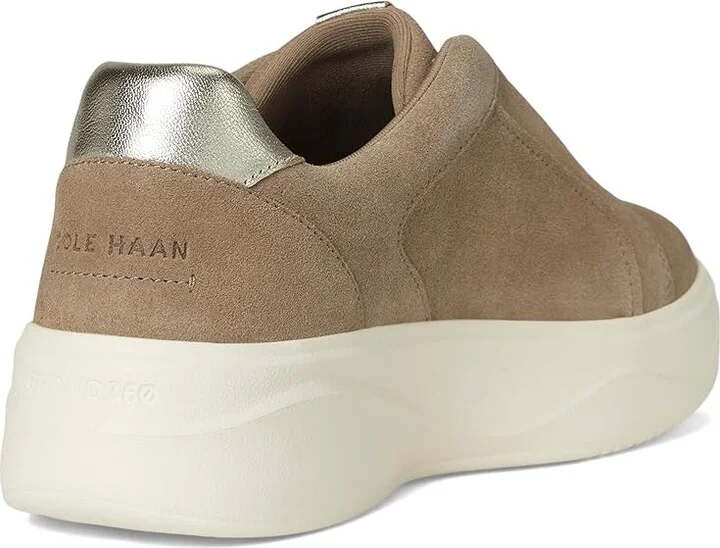 Cole Haan Grandpro Demi Slip-On Sneakers Women's Shoes Irish Coffee Suede/Ivory : 5 C - Wide, Leather - Image 4