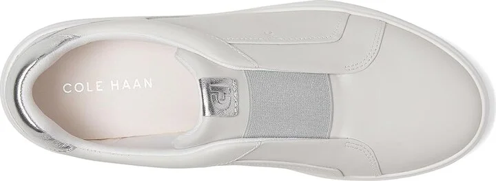 Cole Haan Grandpro Demi Slip-On Sneakers Women's Shoes Nimbus Cloud/Silver Metallic/Optic White : 5 C - Wide, Leather - Image 2