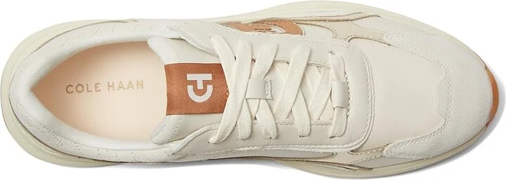 Cole Haan Grandpro Eleeana Runners Women's Shoes Ivory/Suede/Gold Metallic/Biscuit/Ivory : 8 B - Medium, Leather/Suede - Image 2