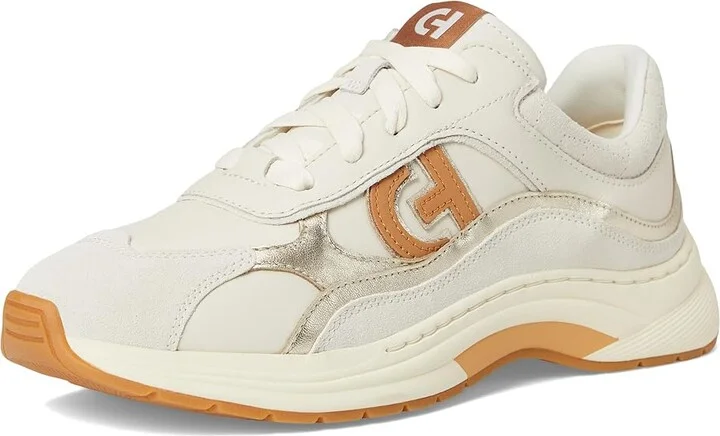 Cole Haan Grandpro Eleeana Runners Women's Shoes Ivory/Suede/Gold Metallic/Biscuit/Ivory : 8 B - Medium, Leather/Suede - Image 5