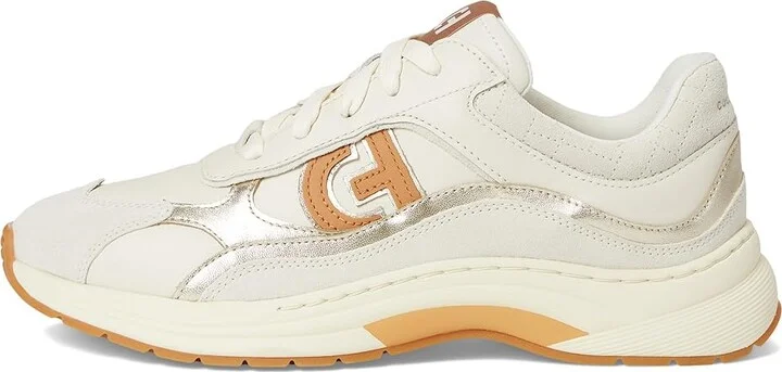 Cole Haan Grandpro Eleeana Runners Women's Shoes Ivory/Suede/Gold Metallic/Biscuit/Ivory : 8 B - Medium, Leather/Suede - Image 6