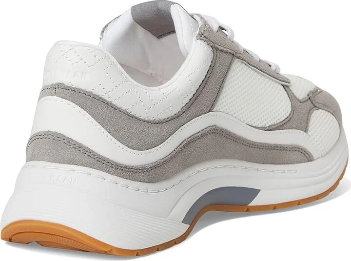 Cole Haan Grandpro Eleeana Runners Women's Shoes White Leather/Frost Gray Suede : 7 B - Medium, Leather/Suede - Image 4