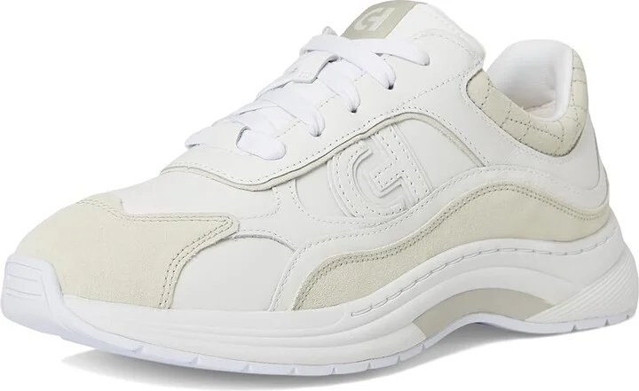 Cole Haan Grandpro Eleeana Runners Women's Shoes White Leather/Silver Birchsuede 1 : 6.5 C - Wide, Leather/Suede - Image 5