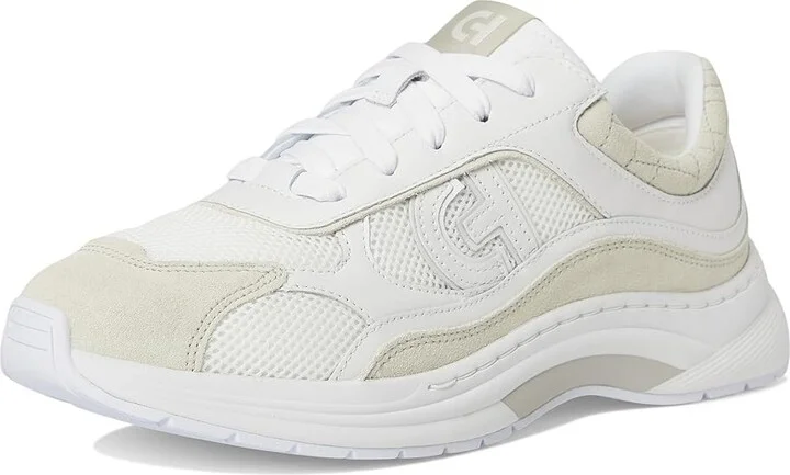 Cole Haan Grandpro Eleeana Runners Women's Shoes White Leather/Silver Birchsuede : 7.5 C - Wide, Leather/Suede - Image 5