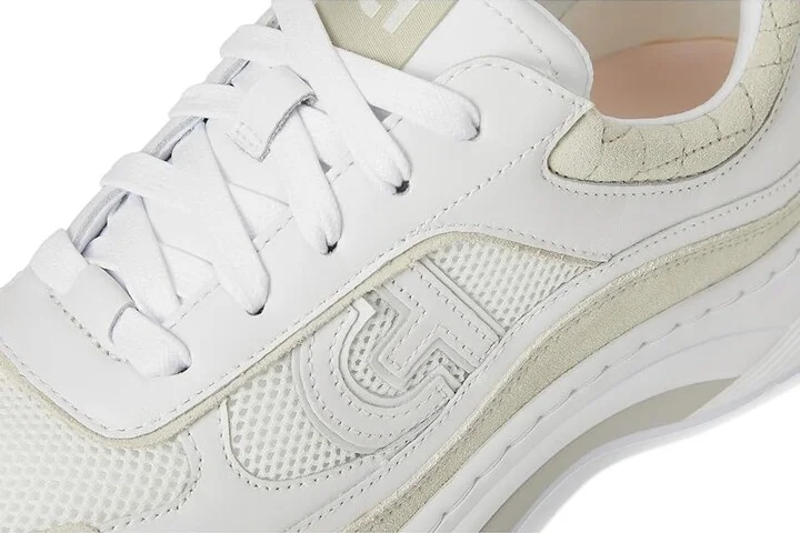 Cole Haan Grandpro Eleeana Runners Women's Shoes White Leather/Silver Birchsuede : 7.5 C - Wide, Leather/Suede - Image 7