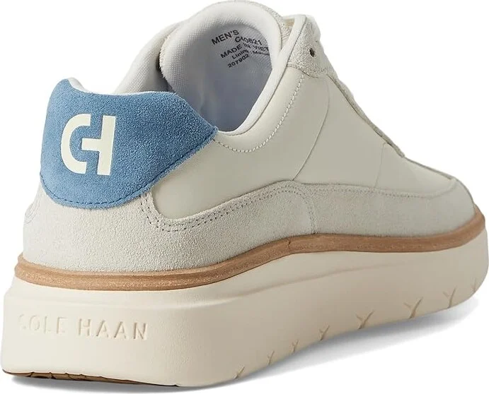 Cole Haan Grandpro Featherarc Bike Toe Sneakers Men's Shoes Ivory/Provincial Blue/Silver Birch : 7.5 W - Wide, Leather - Image 4