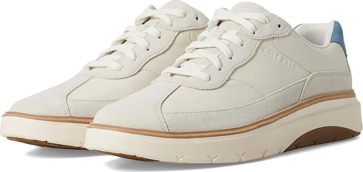 Cole Haan Grandpro Featherarc Bike Toe Sneakers Men's Shoes Ivory/Provincial Blue/Silver Birch : 7.5 W - Wide, Leather