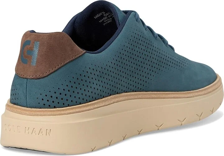 Cole Haan Grandpro Featherarc Laser Sneakers Men's Lace-up Boots Orion Blue Nubuck/Oxford Tan/Lava : 7.5 D - Medium, Leather/Rubber - Image 4