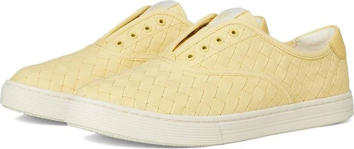 Pale Banana Woven Canvas,leather,ivory
