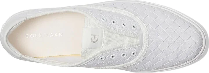 Cole Haan Grandpro Harbor Sneakers Women's Shoes White Woven Canvas/Leather/White : 7.5 C - Wide - Image 2