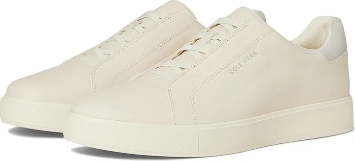 Cole Haan Grandpro Luxe Slip-On Sneakers Men's Shoes Ivory/Microchip/Ivory : 8.5 D - Medium, Leather