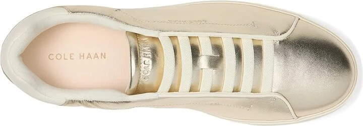 Cole Haan Grandpro Luxe Slip-On Sneakers Women's Snow Shoes Soft Gold Metallic/Ivory : 10 B - Medium, Leather - Image 2
