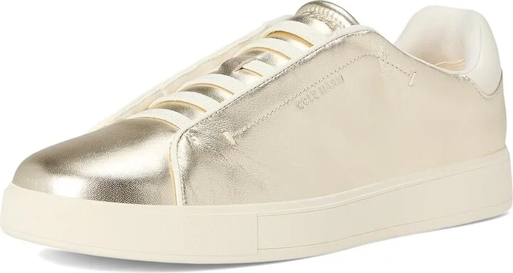 Cole Haan Grandpro Luxe Slip-On Sneakers Women's Snow Shoes Soft Gold Metallic/Ivory : 10 B - Medium, Leather - Image 5