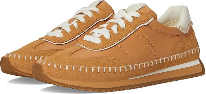 Cole Haan Grandpro Premier Runners Women's Shoes Biscuit/Suede/Ivory : 5.5 C - Wide, Leather/Suede