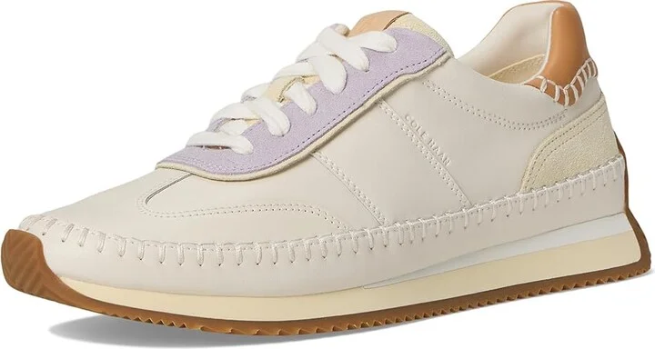 Cole Haan Grandpro Premier Runners Women's Shoes Ivory/Thistle/Biscuit/Vanilla Custard : 8 C - Wide, Leather/Suede - Image 5