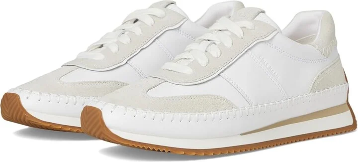 Cole Haan Grandpro Premier Runners Women's Shoes White/Silver Birchsuede : 6 B - Medium, Leather/Suede