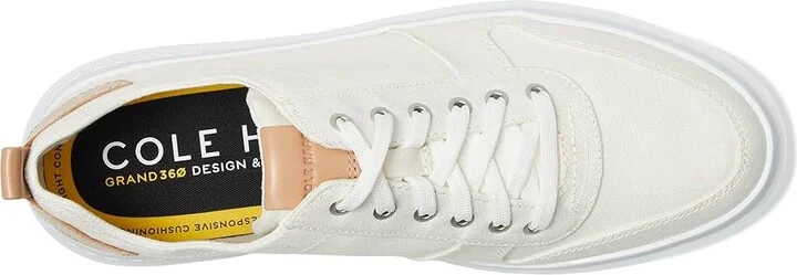 Cole Haan GrandPro Rally Canvas Court Sneaker Men's Shoes Ivory/Natural : 7 D - Medium, Textile/Leather - Image 2