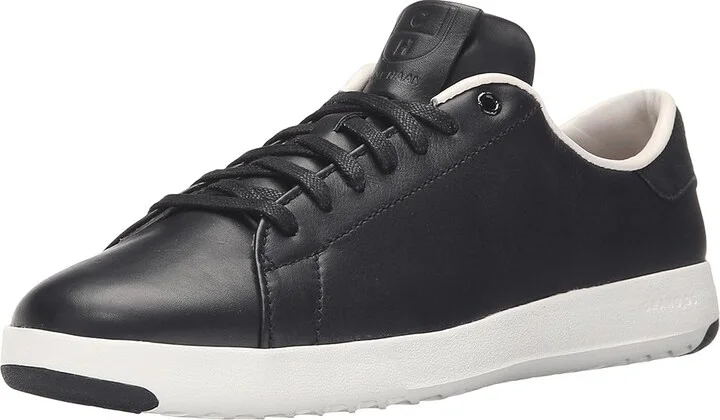 Cole Haan Grandpro Tennis Women's Lace up casual Shoes Black/Optic White : 5 B - Medium, Leather - Image 2