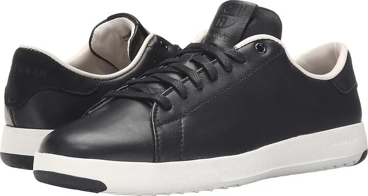 Cole Haan Grandpro Tennis Women's Lace up casual Shoes Black/Optic White : 5 B - Medium, Leather