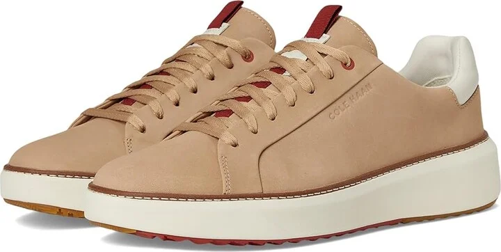 Cole Haan Grandpro Topspin Golf Men's Lace-up Boots Birch Beige Nubuck/Cinnabar/Ivory Wp : 11 D - Medium, Leather