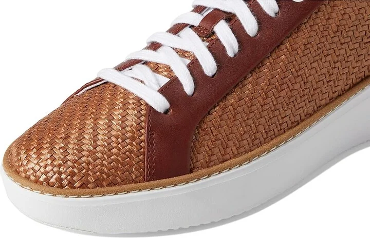 Cole Haan Grandpro Topspin Sneaker Women's Shoes Dark Raffia/Dark Cuoio/White : 9.5 C - Wide, Textile/Leather - Image 7
