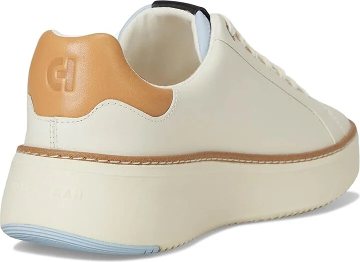 Cole Haan Grandpro Topspin Sneaker Women's Shoes Ivory/Biscuit/Skyway/Black : 6.5 C - Wide, Textile/Leather - Image 4