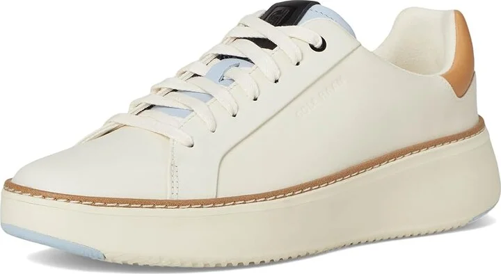 Cole Haan Grandpro Topspin Sneaker Women's Shoes Ivory/Biscuit/Skyway/Black : 6.5 C - Wide, Textile/Leather - Image 5