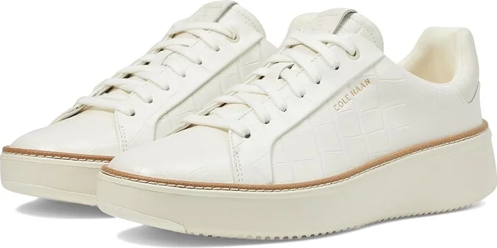 Cole Haan Grandpro Topspin Sneaker Women's Shoes Ivory Croc Print : 9.5 B - Medium, Textile/Leather