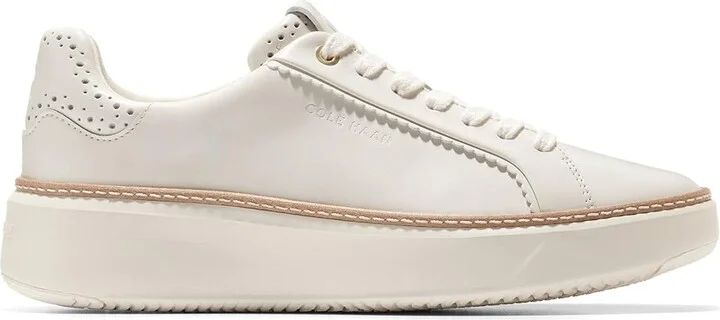 Cole Haan Grandpro Topspin Sneaker Women's Shoes Ivory/Perf/Scallop : 5.5 B - Medium, Textile/Leather - Image 7