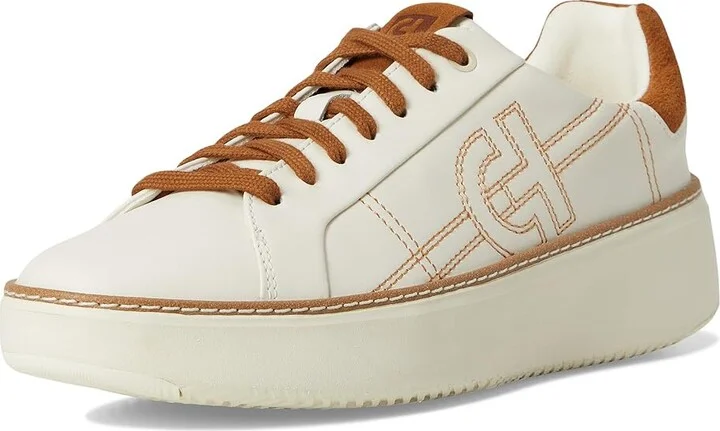 Cole Haan Grandpro Topspin Sneaker Women's Shoes Ivroy/Tobacco Suede : 9.5 B - Medium, Textile/Leather - Image 5