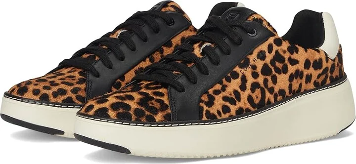 Cole Haan Grandpro Topspin Sneaker Women's Shoes Leopard Print Black : 9.5 B - Medium, Textile/Leather