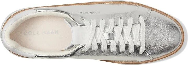 Cole Haan Grandpro Topspin Sneaker Women's Shoes Silver Talca/Optic White : 10 B - Medium, Textile/Leather - Image 2