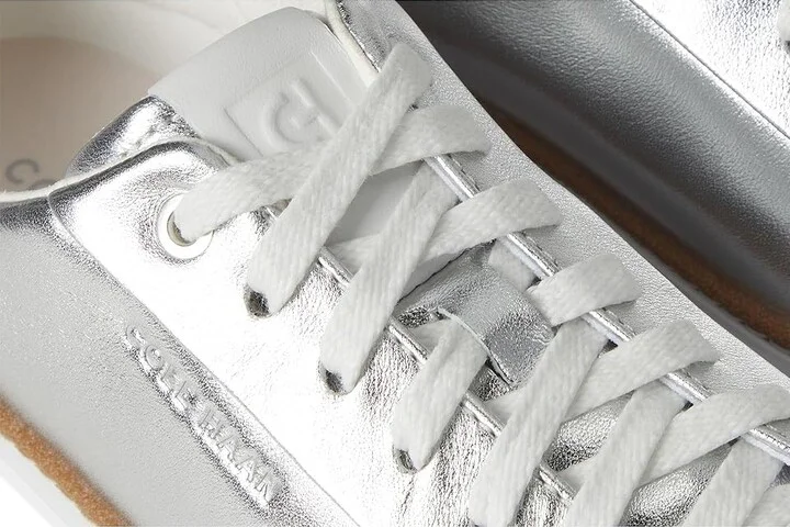 Cole Haan Grandpro Topspin Sneaker Women's Shoes Silver Talca/Optic White : 10 B - Medium, Textile/Leather - Image 7