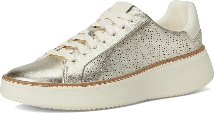 Cole Haan Grandpro Topspin Sneaker Women's Shoes Soft Gold Metallic/Perf Leather/Ivory : 6.5 B - Medium, Textile/Leather - Image 5