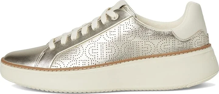 Cole Haan Grandpro Topspin Sneaker Women's Shoes Soft Gold Metallic/Perf Leather/Ivory : 6.5 B - Medium, Textile/Leather - Image 6
