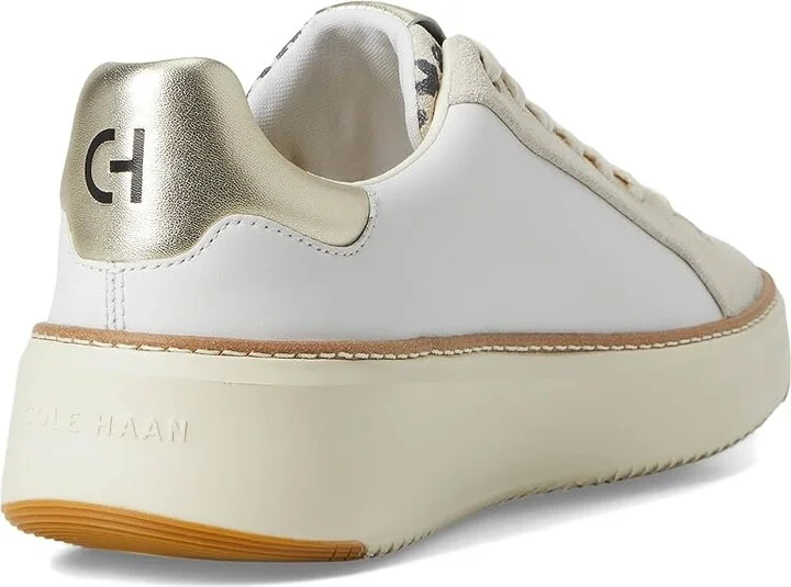 Cole Haan Grandpro Topspin Sneaker Women's Shoes White/Leopard Print : 10 B - Medium, Textile/Leather - Image 4