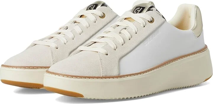 Cole Haan Grandpro Topspin Sneaker Women's Shoes White/Leopard Print : 10 B - Medium, Textile/Leather