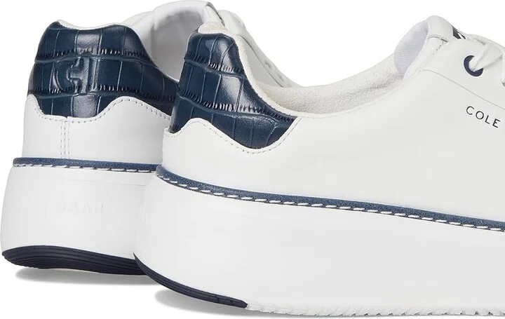 Cole Haan Grandpro Topspin Sneaker Women's Shoes White/Navy Croc Print : 5 C - Wide, Textile/Leather - Image 7