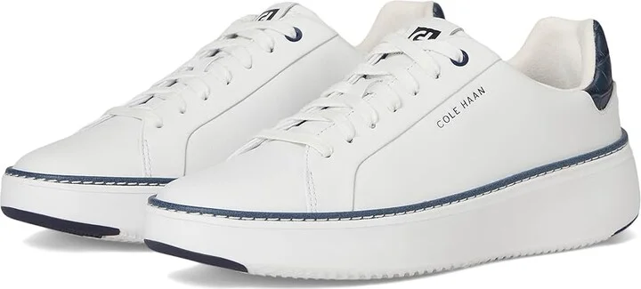 Cole Haan Grandpro Topspin Sneaker Women's Shoes White/Navy Croc Print : 5 C - Wide, Textile/Leather